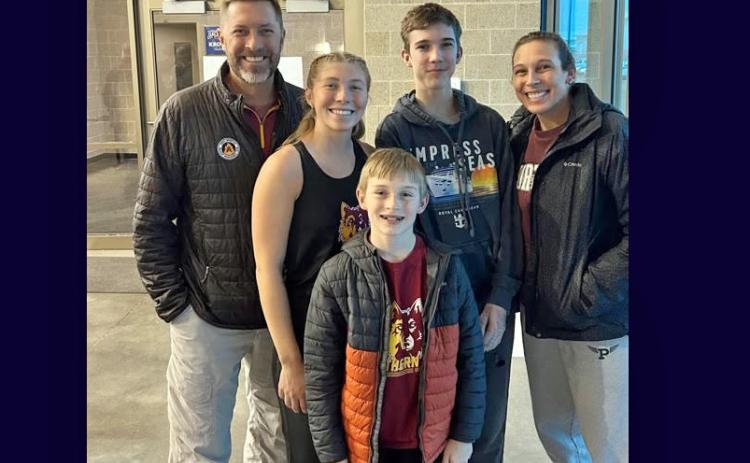 Dr. Kyley Cumbow poses in this recent photo with her family, which includes husband Ryan along with daughter Addison, eldest son Kaden and youngest son Vince. Not pictured is middle son Gage.