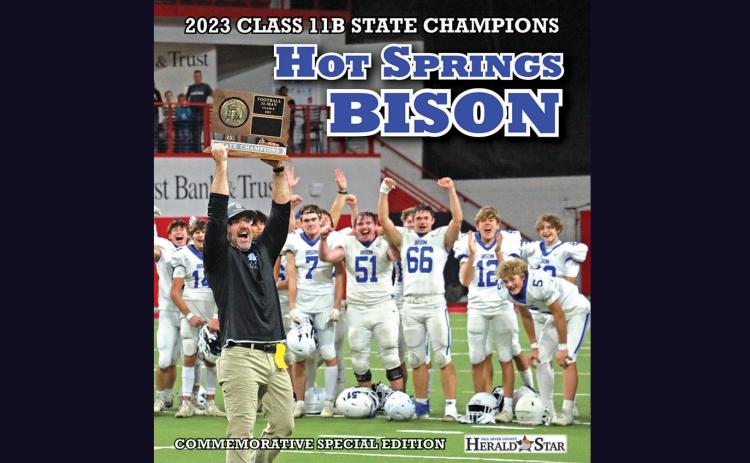 The Herald-Star’s coverage of the Hot Springs Bison football team’s state championship earned the newspaper two awards including first place in the “Best Sports Series” category as well as a second place in the “Best Special Section” category.