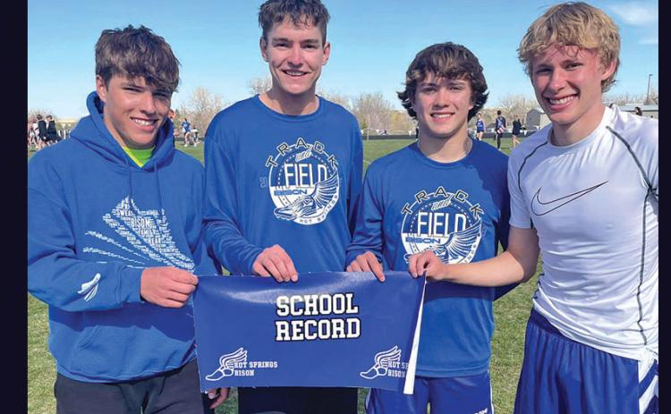 Medley team members Hunter Kunz, Luke Haertel, Braden Peterson and Matt Close