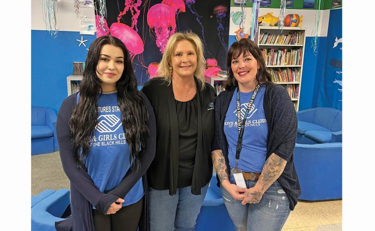 Staff of the Boys & Girls Club of Hot Springs includes, from left, Miracel Lucero (Youth Development), Lorelei Ball (Director of Operations for BGCBH) and Mattelyn Montoya (Hot Springs Unit Director). Photo by Brett Nachtigall/Fall River County Herald-Star