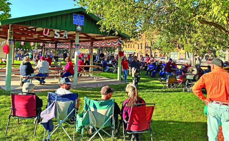 Throughout the event, approximately 350 people attended in Centennial Park, bringing their lawn chairs, blankets and respect. People also gathered at the American Legion hall for fellowship and food.