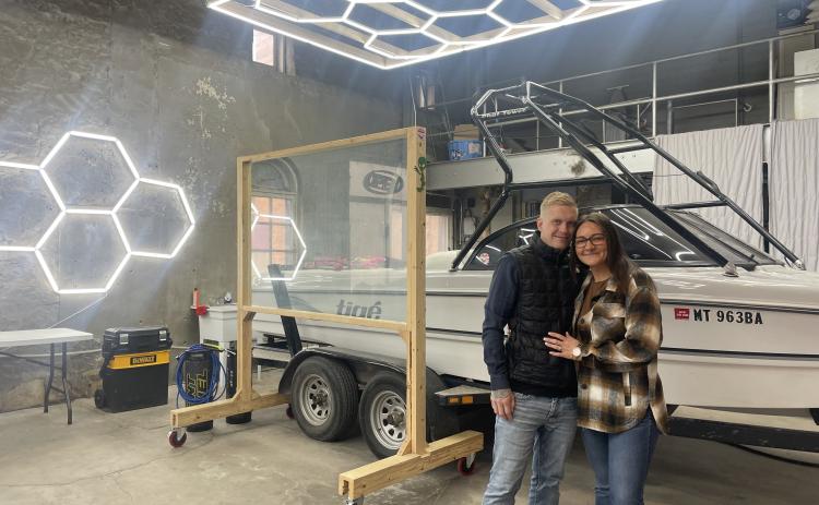 Photos by Beth Bogart/Fall River County Herald Star Kenny Hawkins and his wife Michaela now have a retail site downtown Hot Springs for their 10-year-old window tinting/PPF business, Mountain Tint.