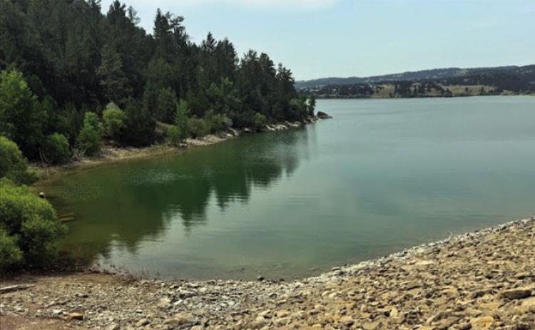 The Angostura Reservoir is lower in elevation due to low rainfall and irrigation use. At the end of the irrigation season in September, it is projected to be ten feet from full. Despite being ten feet from full, the Angostura Reservoir is higher than in previous years. Photo by Garland Wright/Fall River County Herald-Star