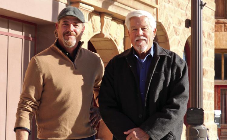 Wesley Foss, left, poses with current Development Coordinator Scott Sogge for the City of Hot Springs. Foss began part-time last week as the new Building/Code Inspector/Ordinance Enforcement Official and will soon take over full-time when Sogge’s retirement will become official after the first of the year. Photo by Brett Nachtigall/Fall River County Herald-Star