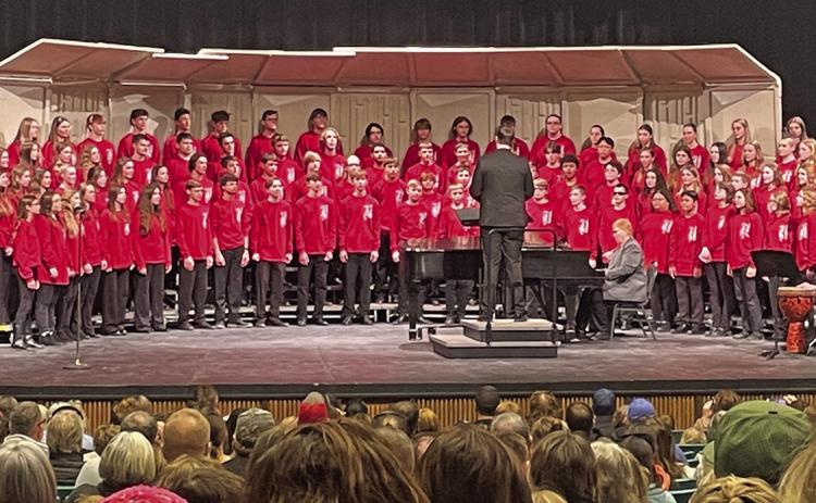 Hot Springs 8th grader Cerah Duarte, pictured below and in the group photo above, recently took part in the S.D. Junior Honor Choir in Sioux Falls. Submitted photo
