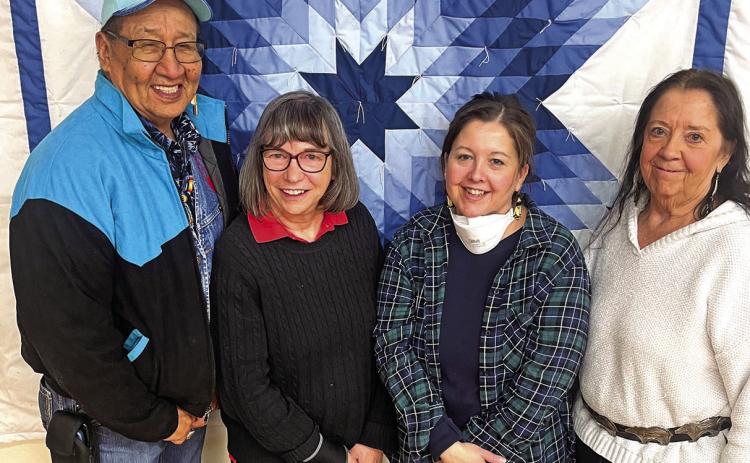 Newly-elected Board (L to R) Sargent-at-Arms Thomas Ghost Dog, Sr., Treasurer Judith McPherson, Secretary Bethany Cook, Co-chair Danialle Rose (missing: Co-chair Clinton Tiden and Vice-chair Lynette Roberts). Photo by Beth Bogart/Fall River County Herald Star