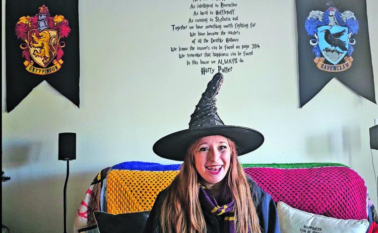 In order to secure Hot Springs’ chance to be the only school in South Dakota to earn the rights to the Harry Potter play, drama director Bo Bradley submitted a video application in full Harry Potter-inspired attire, as shown in this video screen shot. Submitted photo