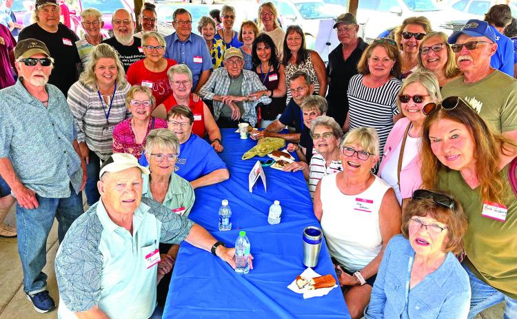 One of the highlights of this past weekend’s All Class Reunion was the “Breakfast with Teachers” held in Centennial Park on Saturday morning, July 5. Pictured here are several of the teachers who attended the event and mingled with their former students and fellow faculty members. For more photos from the weekend, go to page A8. Photo by Brett Nachtigall/Fall River County Herald-Star